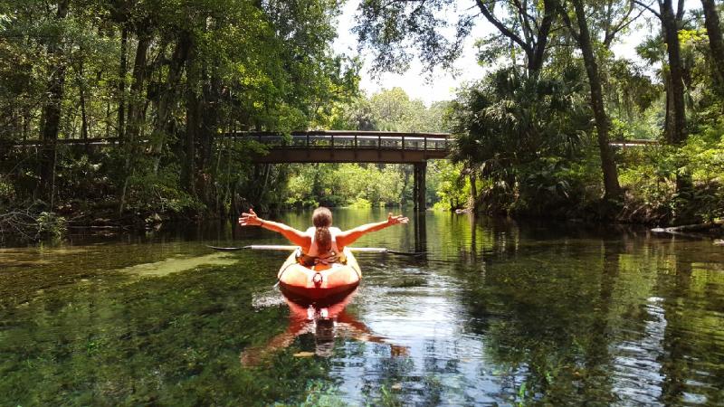 A paddler on the Silver River in Silver Springs State Park 